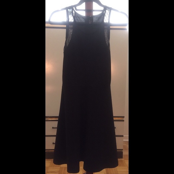 H&M Knee length black dress - sleeveless ,mesh - Picture 2 of 3